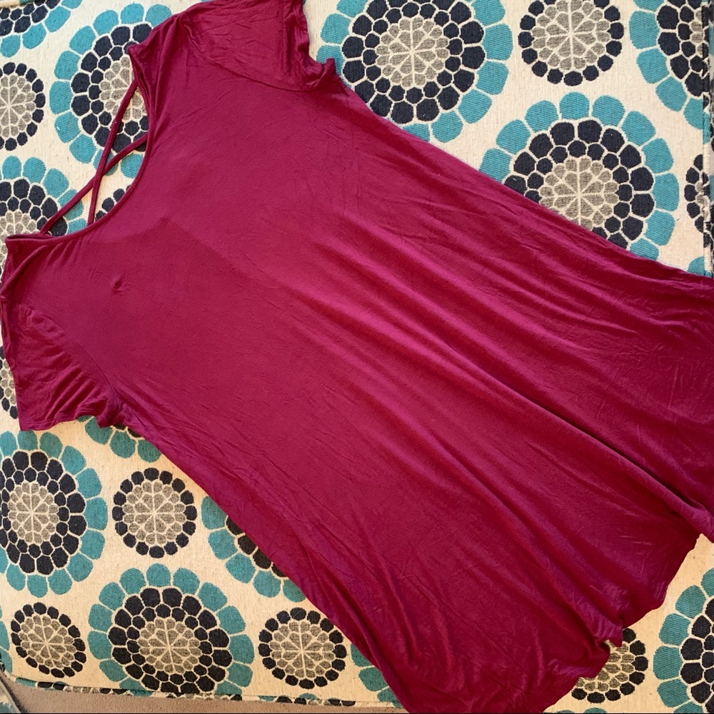 Missimo cross-neck t-shirt material swing dress